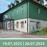 Schließtage Stadt- und Kreisbibliothek